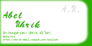 abel uhrik business card